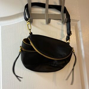 HOBO Black and Gold Crossbody Bag with Adjustable Strap